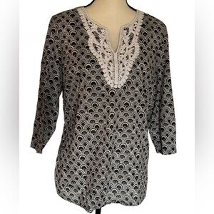 Talbots petites geometric size Lp 100% cotton